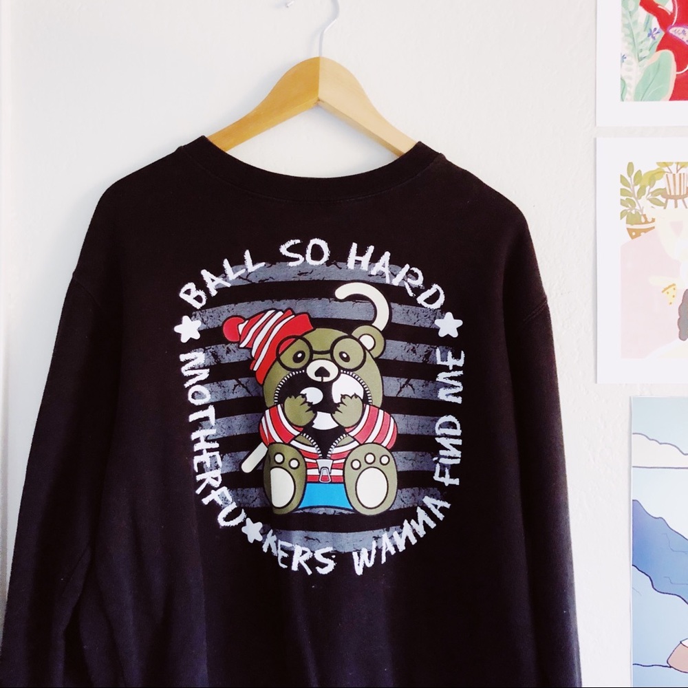 Black Graphic Crewneck